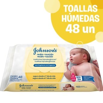 Toallas Húmedas Johnson's Baby Recién Nacido sin Perfume x 48 un - Farmacia  Pacheco