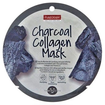 Máscara Facial de Carbón Purederm Charcoal Collagen Mask