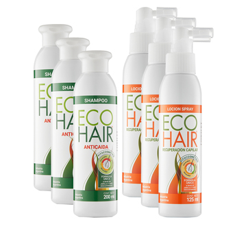 Tratamiento Ecohair 3 Meses Anti Caída Shampoo 3un + Loción 3un