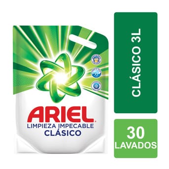 Jabón Líquido Ariel Clásico Pouch Limpieza Impecable 3L