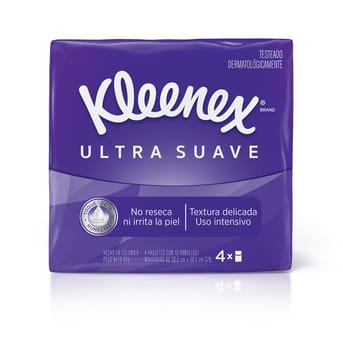 Pañuelos Descartables Kleenex Ultra Suave 4 Paquetes 10un c/u