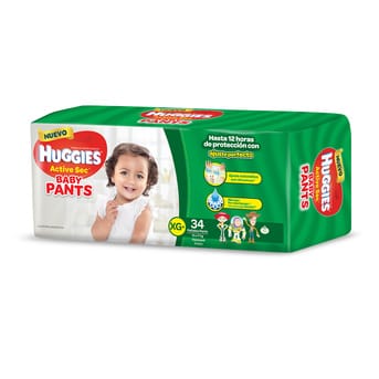 Pañal Huggies Active Sec Baby Pants Regular
