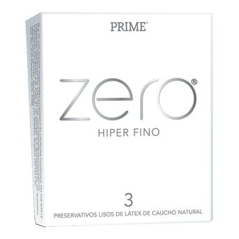 Preservativos Prime Zero Hiper Fino Caja x 3un