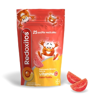Redoxitos Vitamina C Frutilla 25 Pastillas Masticables Redoxon