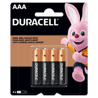 Duracell Pilas Alcalinas AAA de Larga Duración - Pack de 4 u