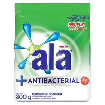 Jabón En Polvo Ala Lavarropa Antibacterial 800g