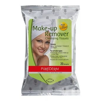 Toallitas Makeup Remover Purederm Travel Tissues 20un