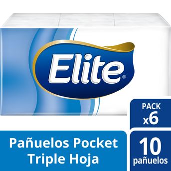 Pañuelos Descartables Elite con Extractos de Seda 6 Paquetes 10un c/u