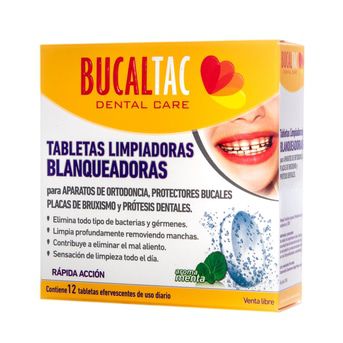 Tabletas Limpiadoras Bucal Tac Efervescentes Ortodoncia 12un