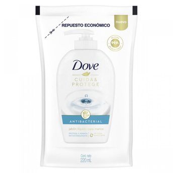 Jabón Líquido Dove Antibacterial Cuida & Protege 220ml Repuesto