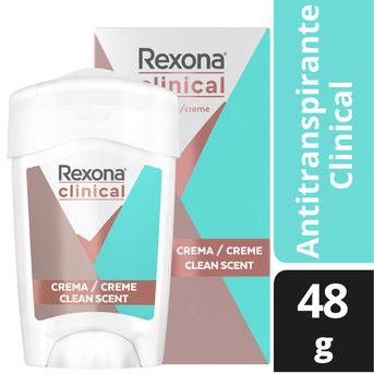 Desodorante Crema Rexona Wom Clinical Clean Fresh A/T 48g 