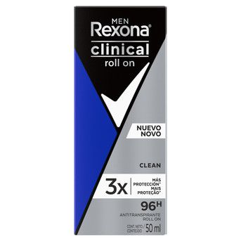 Desodorante Rexona Clinical Men Clean 3X Roll On 50ml