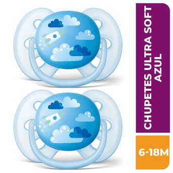Chupete Avent Ultra Soft 6-18 222/22 Azul 2un