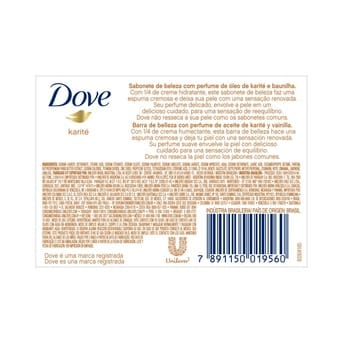 Jabón Pastilla Dove Karité y Vainilla 90g