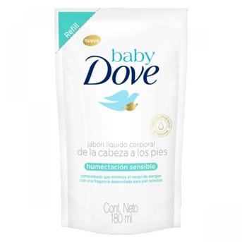 Jabón Líquido Dove Baby de la cabeza a los pies Humectación Sensible Refill 200ml