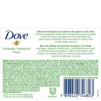 Jabón Pastilla Individual Dove Pepino Hidratación Fresca 90g