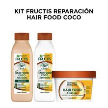 Kit Fructis Reparación Hair Food Coco Shampoo Acondicionador y Crema