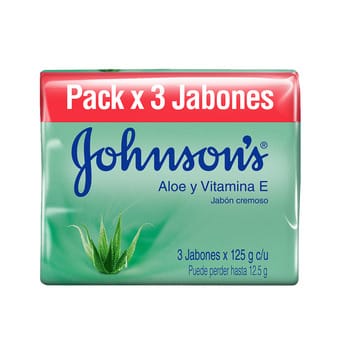 Jabón Johnson's Adulto Aloe y Vitamina E 125g x 3un