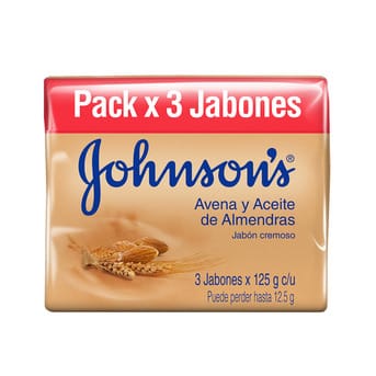 Jabón Adulto Johnson's Avena y Aceite de Almendras 125g x 3un
