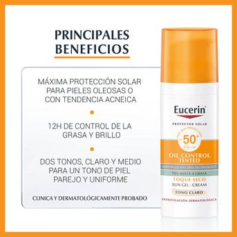 Protector solar Eucerin Oil Control Tono claro x 50 ml