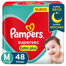 Pañales Pampers Supersec Extra Plus Talle M 48 Un