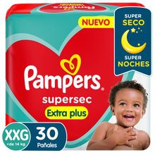 Pañales Pampers Supersec Extra Plus Talle XXG 30 Un