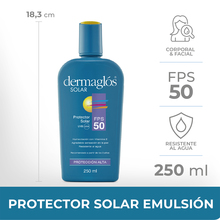 Protector Solar Dermaglós FPS50 Emulsión x 250ml