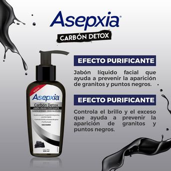 Asepxia Jabón Líquido Purificante CARBÓN DETOX 200 ml