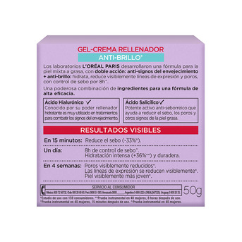 Gel Crema L´Oréal Paris Revitalift Ácido Hialurónico 50 Ml