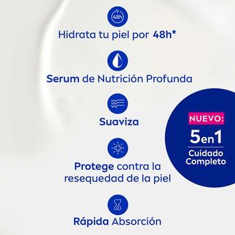 Crema corporal hidratante NIVEA Milk Nutritiva 5 en 1 400 ml