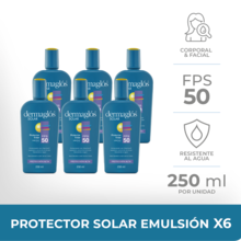 Kit Protector Solar Dermaglós Emulsion Fps 50 X6 Unidades