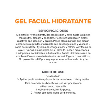 Crema Gel Aveno Hidratante Facial Piel Sensible Mixta x50g
