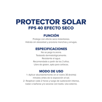 Protector Solar Dermaglos Fps 40 Efecto Seco Emulsión 180g