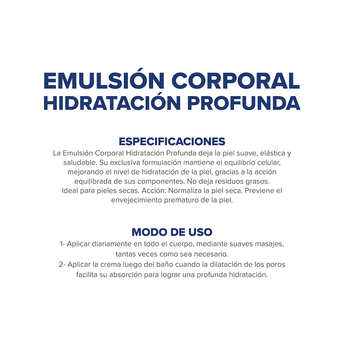 Emulsión Corporal Dermaglós Hidratación Profunda x300ml