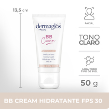 Crema con color BB Cream tono claro con FPS30 Dermaglós