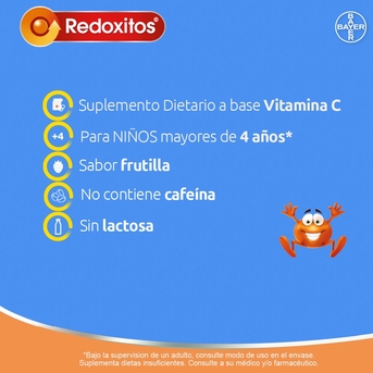 Redoxitos Vitamina C Frutilla 25 Pastillas Masticables Redoxon