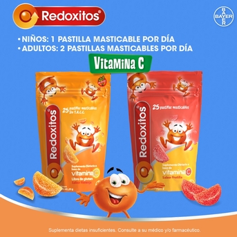 Redoxitos Vitamina C Frutilla 25 Pastillas Masticables Redoxon