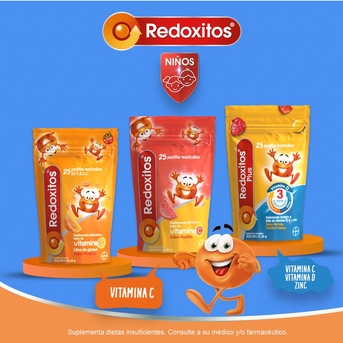 Redoxitos Vitamina C Frutilla 25 Pastillas Masticables Redoxon