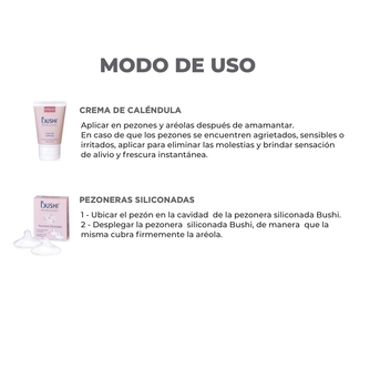 Kit Bushi para madres Crema 50g y Pezoneras x2