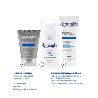 Kit Facial Dermaglós Hombres Rutina Express con Sérum