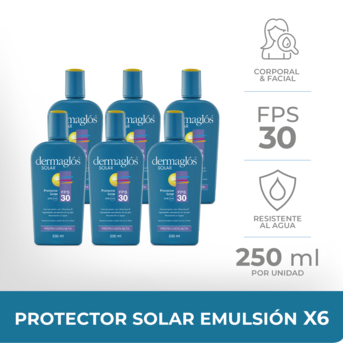 Kit Protector Solar Dermaglós Emulsion FPS 30 x6 Unidades