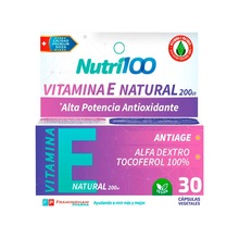 Nutri100 Vitamina E Natural 30 Capsulas Vegetales
