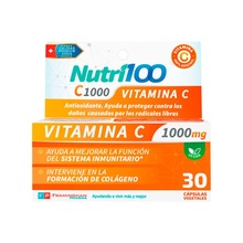 Nutri100 Suplemento Vitaminico x30cap C 1000 Mg
