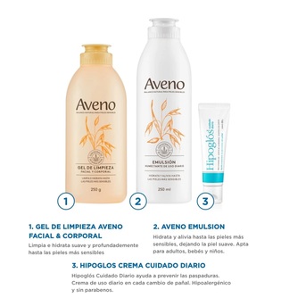 Kit facial y corporal Aveno + Hipoglós CD