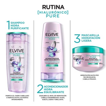 Rutina Elvive Hialuronic Pure + Serum Oleo Extraordinario