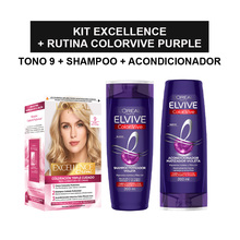 Kit Excellence Tono 9 Ru muy Cla + Colorvive Purple SH + AC
