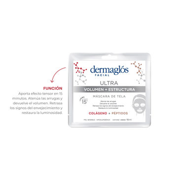Máscara De Tela Dermaglós Ultra Volumen + Estructura 