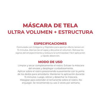 Máscara De Tela Dermaglós Ultra Volumen + Estructura 