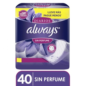 Always Xtra Protectores Diarios Sin Perfume 40und