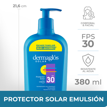 Promo Protector Solar Emulsión Dermaglós FPS30 x 380ml
